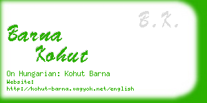 barna kohut business card